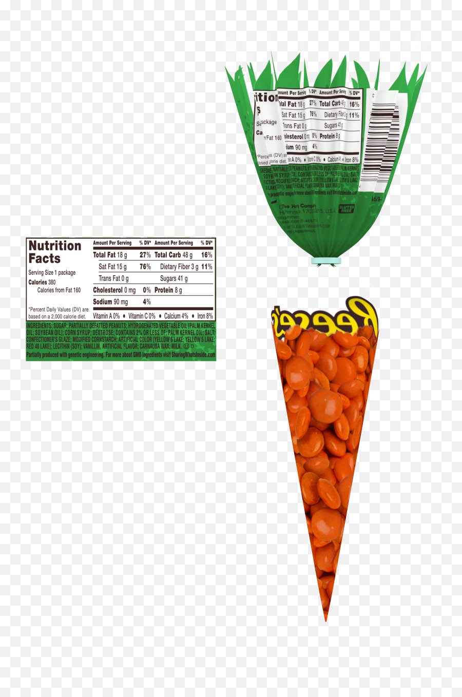 Reeseu0027s Pieces Easter Peanut Butter Candy Carrot Bag 27 Oz - Pieces Carrot Bag Png,Reeses Pieces Logo