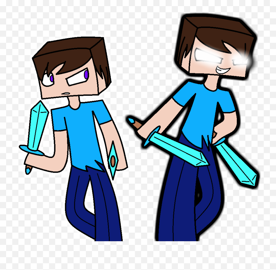 Minecraft Clipart Herobrine - Herobrine Minecraft Steve And Alex Png,Herobrine Transparent