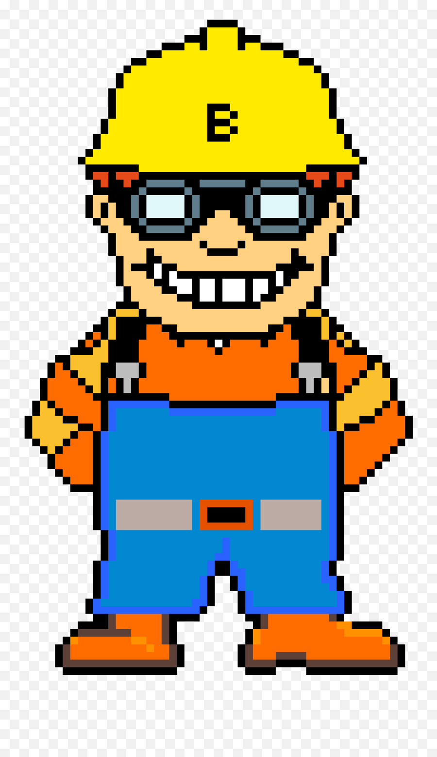 Pixilart - Bob The Builder By Wdgabe Super Mario Boo Gif Png,Bob The Builder Transparent