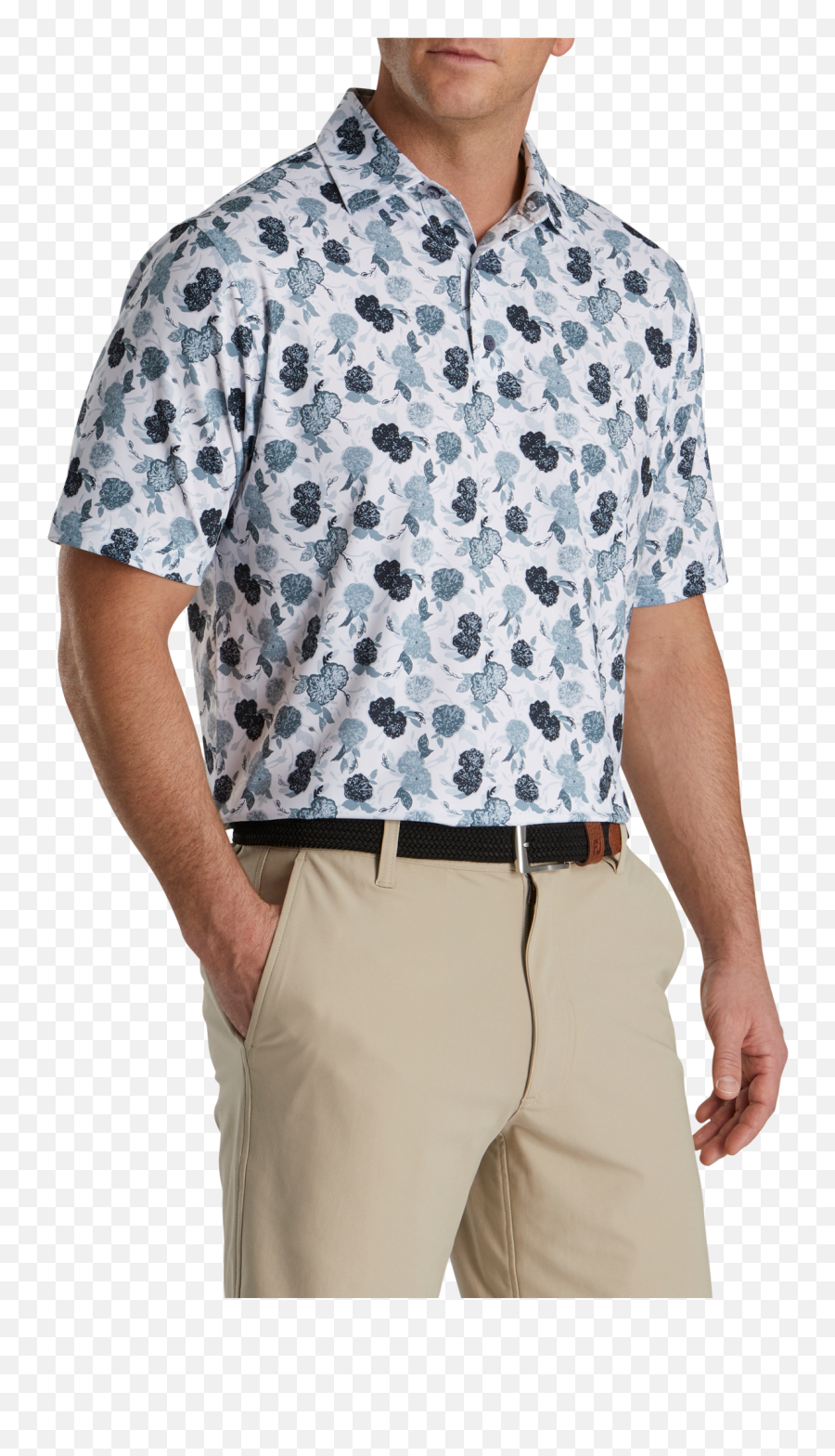 Floral Print Lisle Polo - Footjoy Png,Footjoy Icon 12