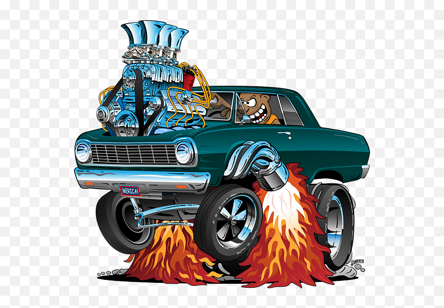Sixties American Classic Muscle Car Cartoon Puzzle - Muscle Car Png,Sixties Icon