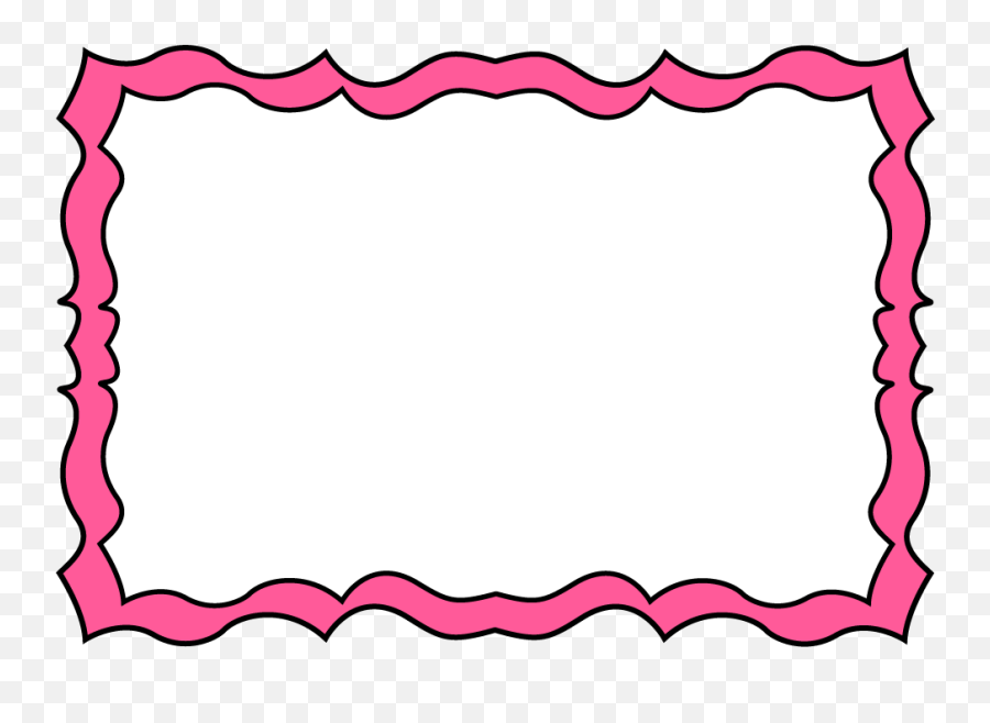 Download Hd Pink Squiggly Frame - Black And White Frame Black And Pink Border Png,Squiggly Line Png