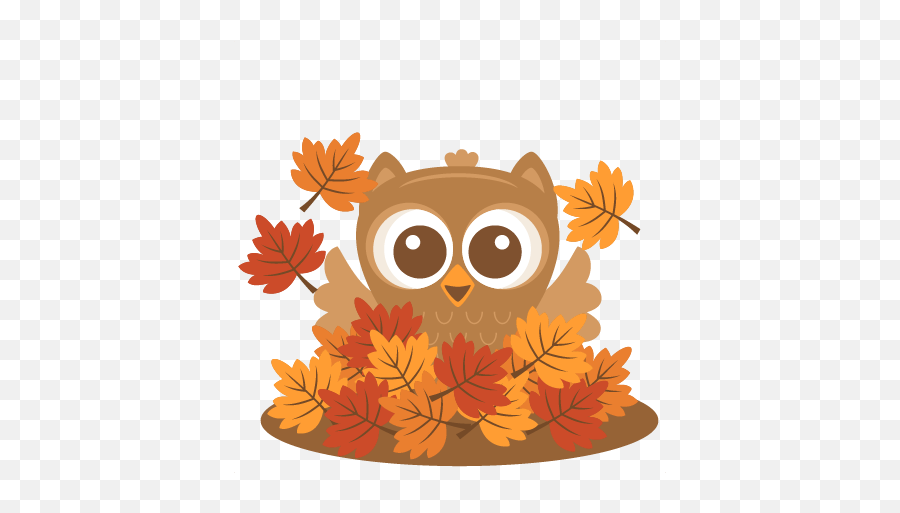 Leaves Svg Scrapbook Cut File - Fall Owl Clip Art Png,Fall Clipart Png