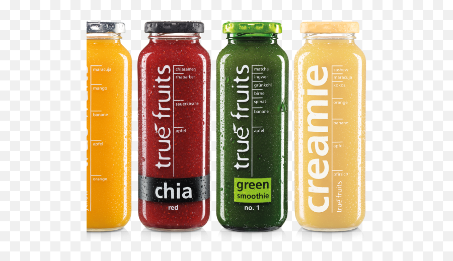 Download Hd True Fruits Smoothies U0026 Creamies - Smoothie Glass Bottle Png,Smoothies Png