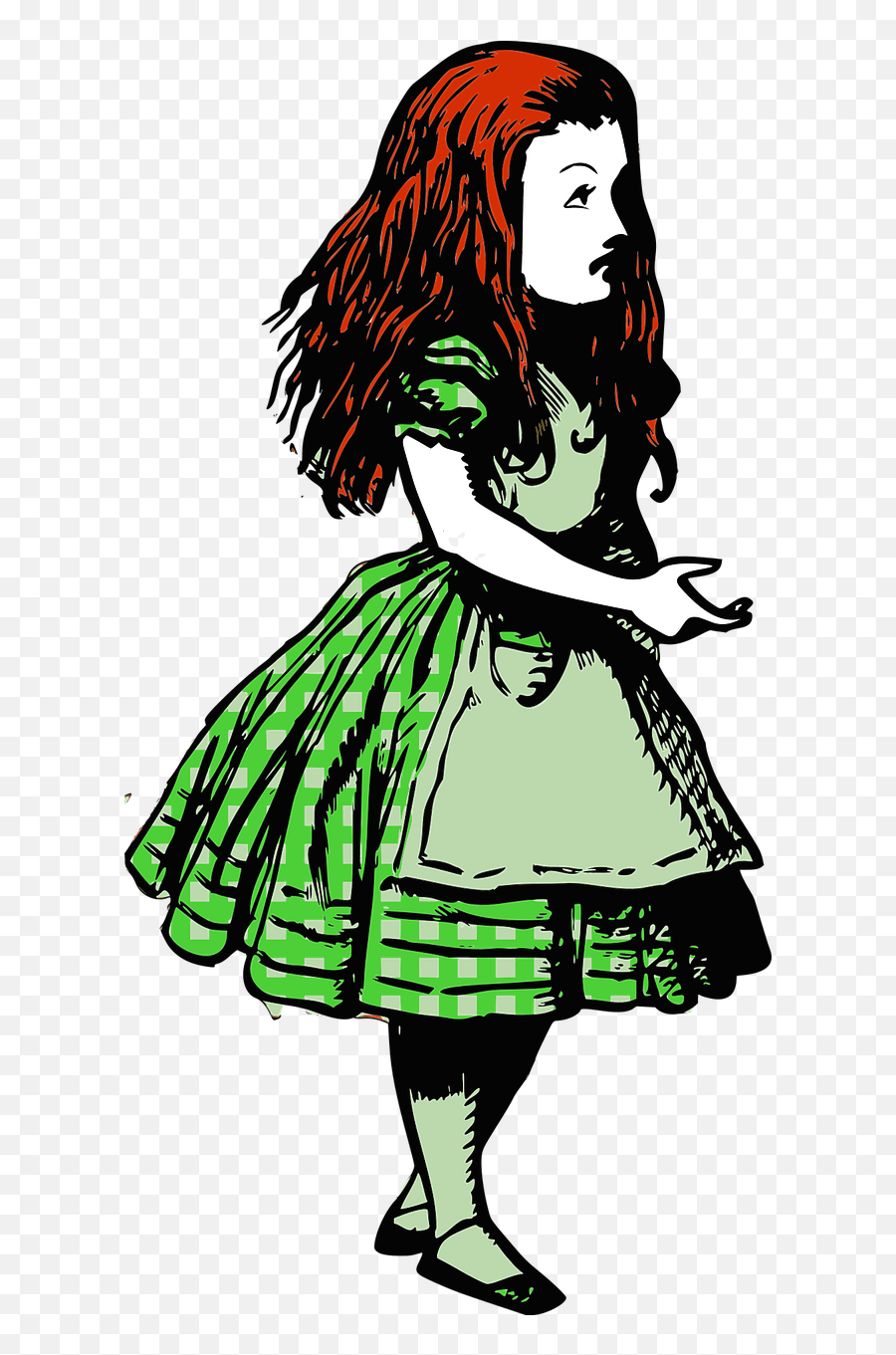 Alice In Wonderland Red Hair Dress - Free Vector Graphic On Png Alice In Wonderland,Red Hair Png