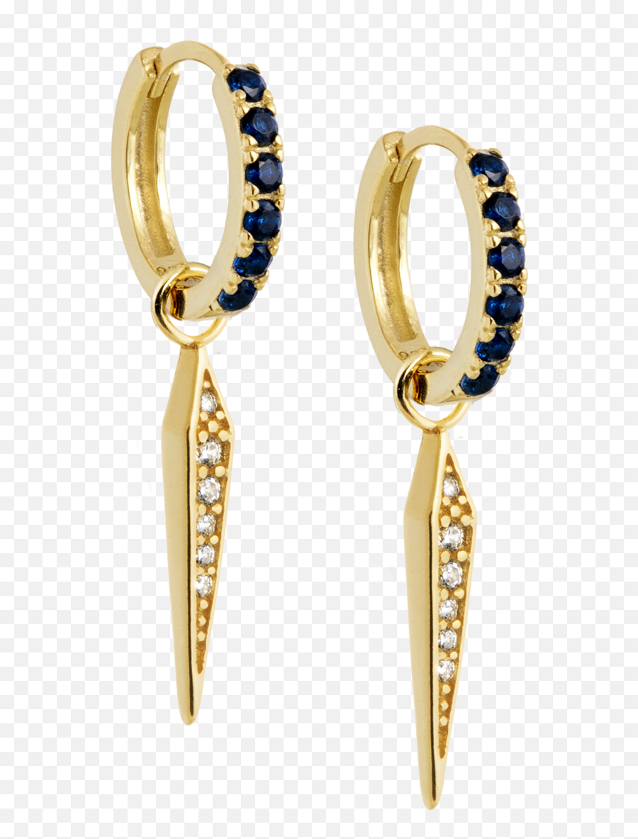 Sapphire Midi Hoops With Zirconia Spike - Earrings Png,Spike Png