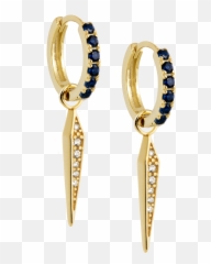 Sapphire Midi Hoops With Zirconia Spike - Earrings Png,Spike Png