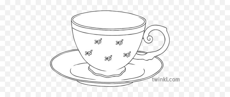 Teacup Black And White Illustration - Twinkl Line Art Png,Teacup Png