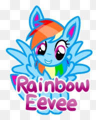Rainbow Eevee Vector Png - Cartoon