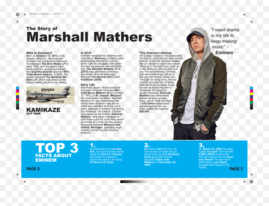 Desmond Koh - Eminem Magazine Spread Typography Suit Separate Png,Eminem Png