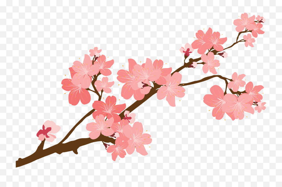 Cherry Blossom Tree Branch Png - Flower Stickers Transparent Background,Cherry Tree Png