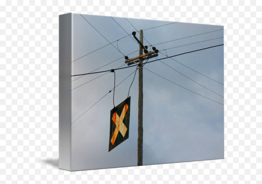Telephone Pole And Train Crossing Sign - Vertical Png,Telephone Pole Png