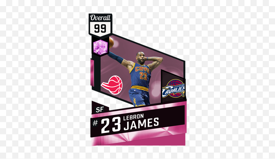 Lebron James - Nba 2k17 Custom Card 2kmtcentral Pink Diamond 2k17 Png,Lebron James Dunk Png