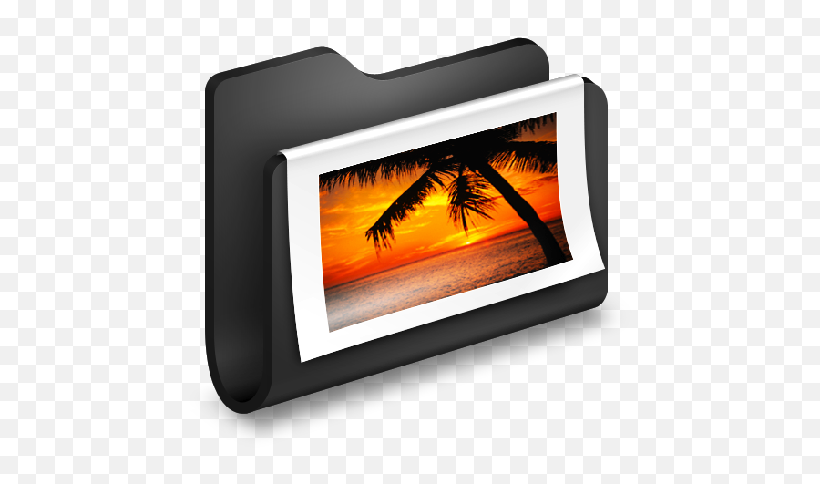 Photos Black Folder Icon - 3d Gallery Icon Png,Folder Icon Png Dark Blue