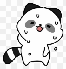 Raccoon Animal Sticker - White Discover Dot png