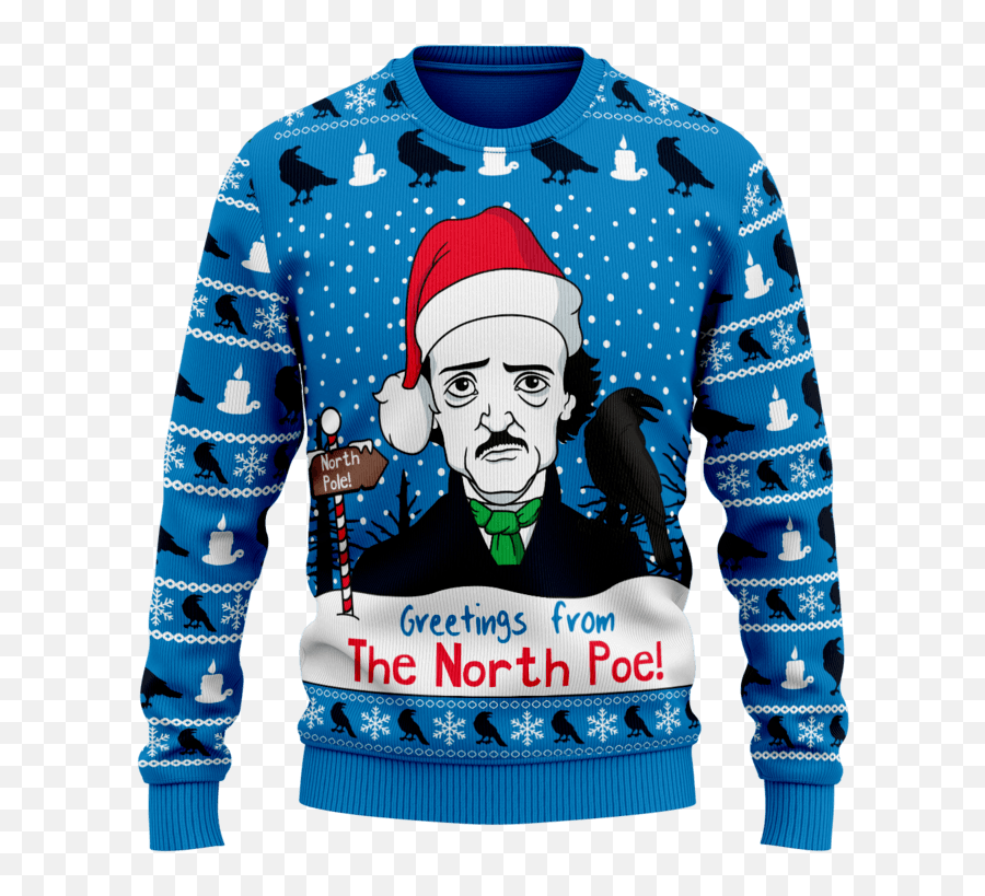 Greetings From The North Poe Blue Knit Sweater - Sweatshirt Png,Baltimore Icon