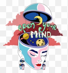 Open Your Mind Sticker U2014 Mila Sviderskaya - Cartoon Png,Mind Png