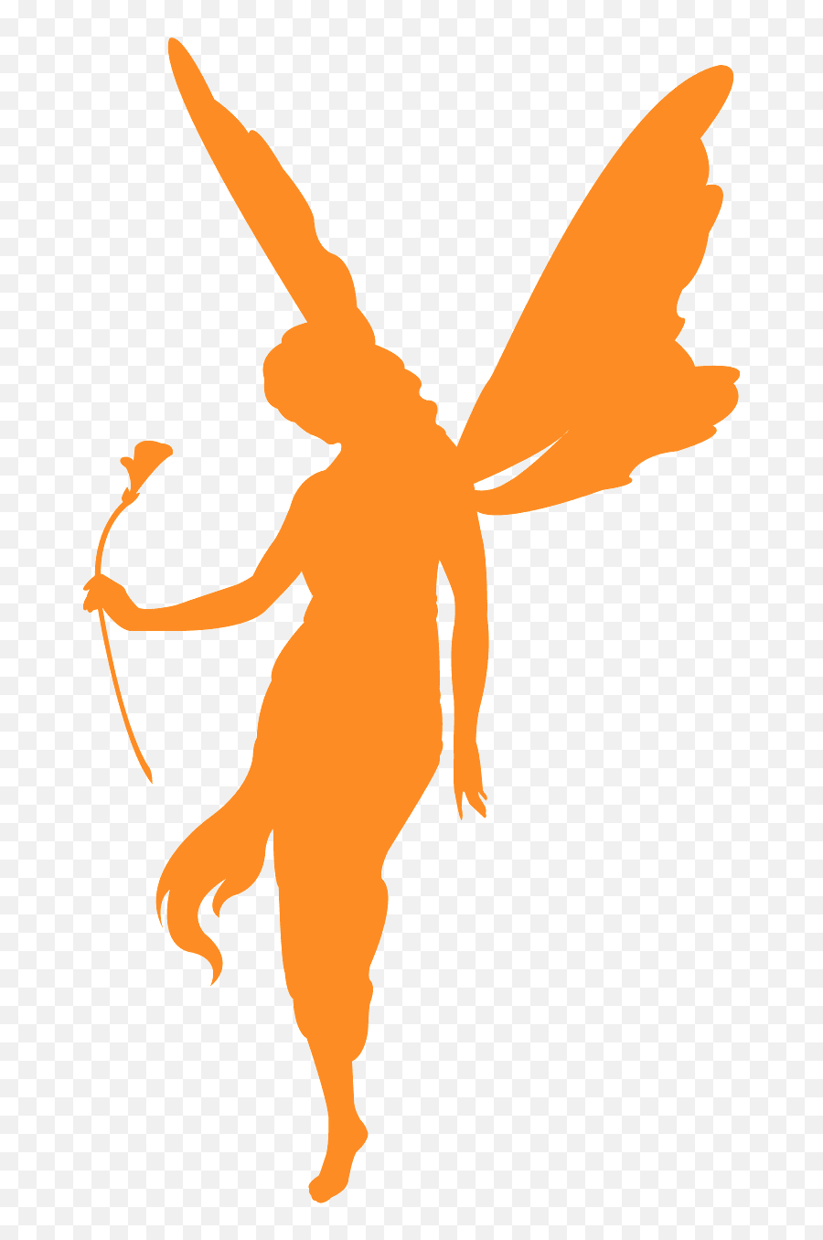 Fairy Silhouette - Orange Fairy Silhouette Transparent Png,Fairy Silhouette Png