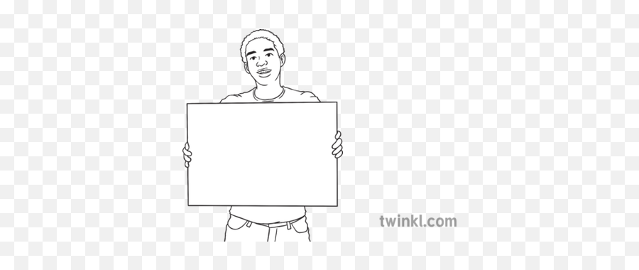 Teenage Boy Holding Blank Sign General Illustrations People - Carla My Polish Teacher Tie Png,Blank Sign Png