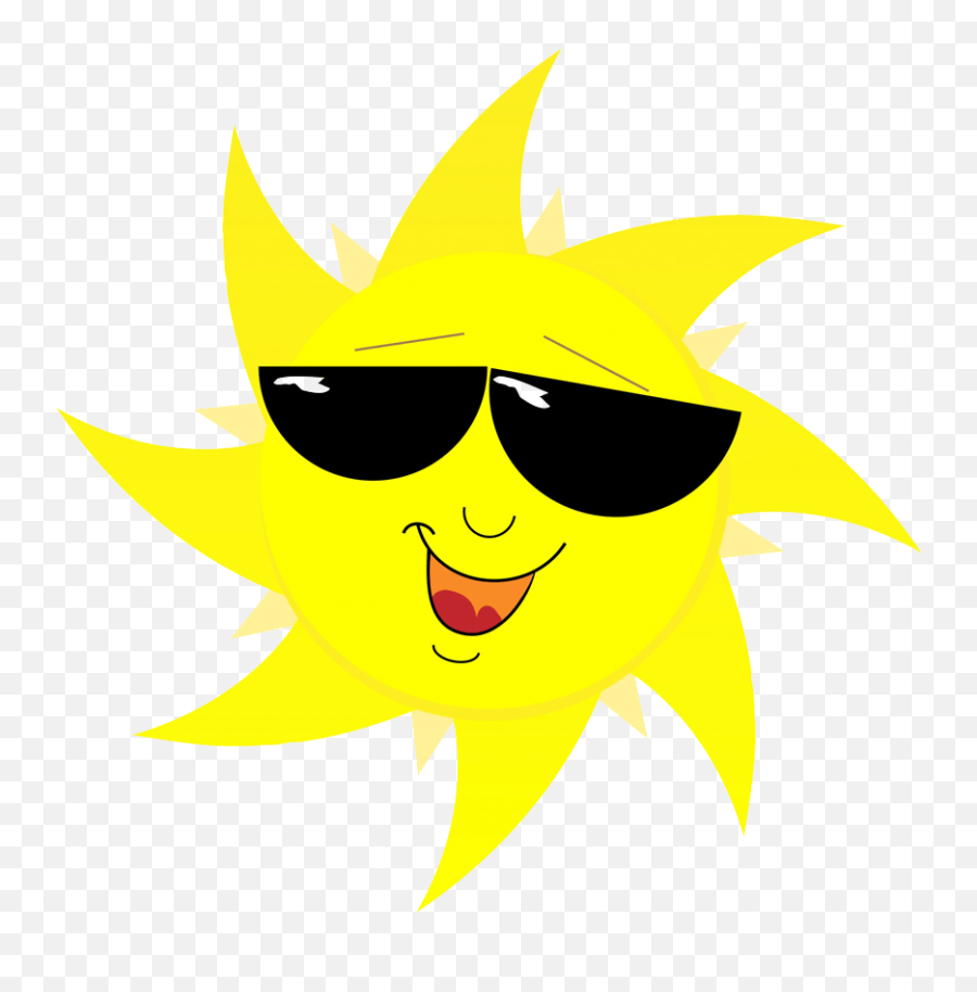 Happy Sun Wearing Sunglasses No Background Png Image Free - Soleil Clipart,Lips Transparent Background