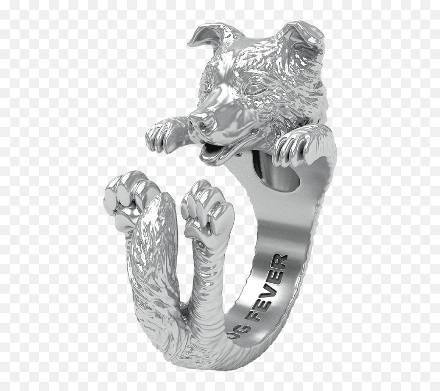 Dog Fever - Border Collie Silver Hug Ring 762909 Engagement Ring Png,Silver Border Png