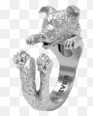 Dog Fever - Border Collie Silver Hug Ring 762909 Engagement png