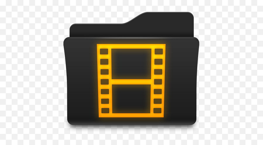 Black And Golden File Movies Folder - Movie Icon For Folder Png,Folder Icon Png Dark Blue