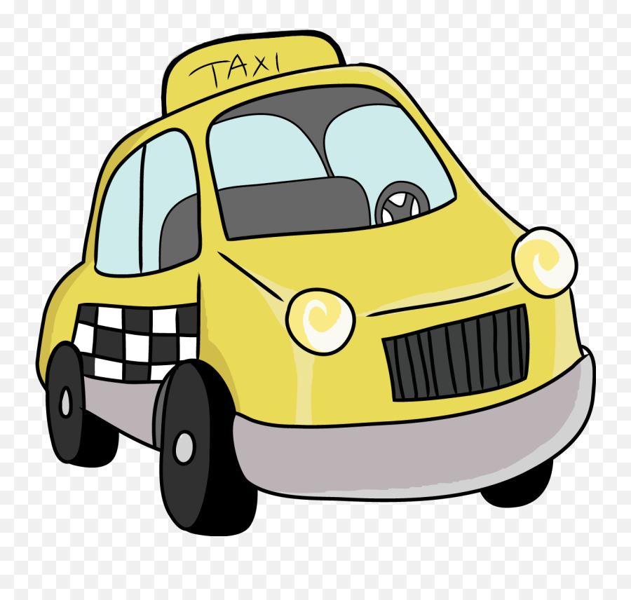 Cartoon Taxi Car Png Clipart - Clip Art Taxi,Taxi Cab Png