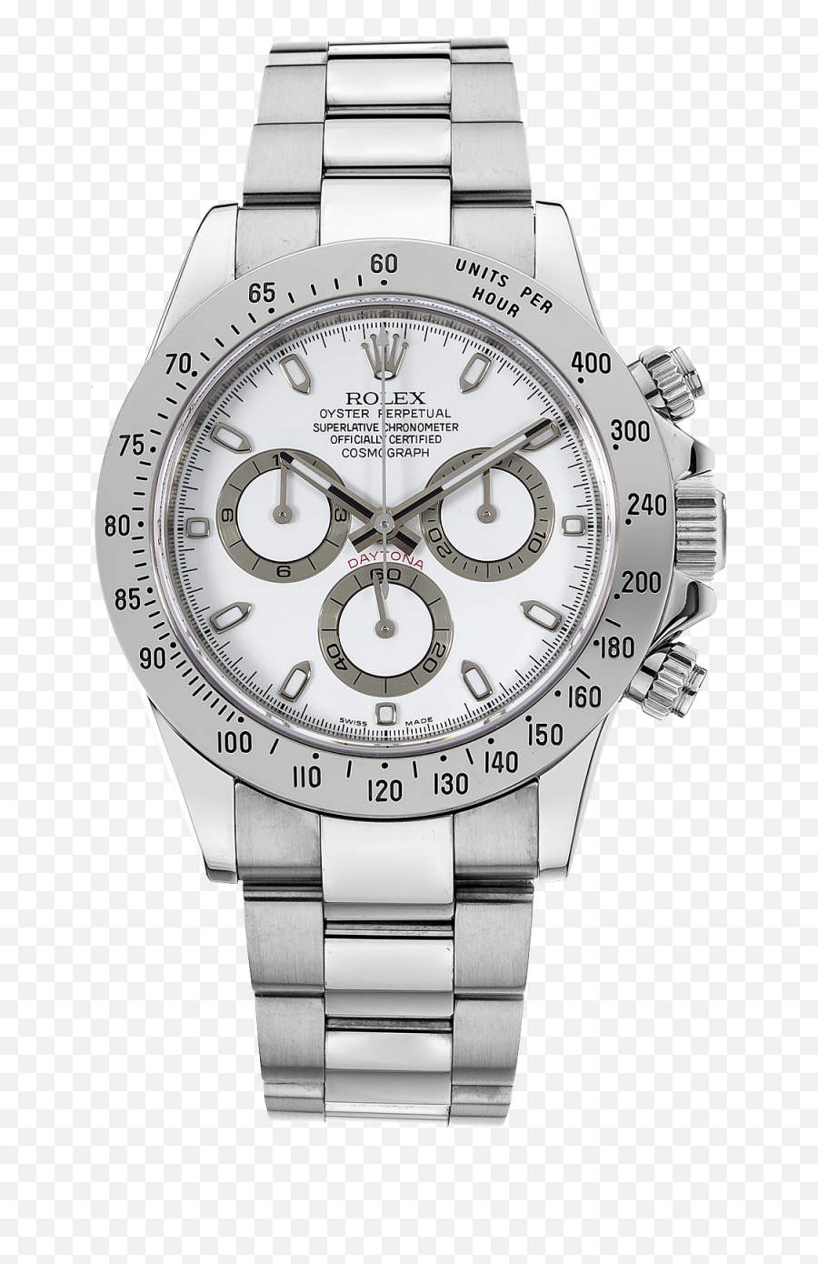 Rolex Rubber Strap For Stainless Steel - Rolex Daytona White Png,Steel Png