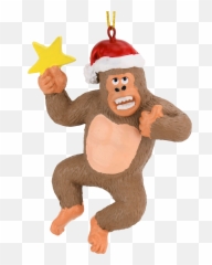 King Kong Climbing The Tree Large Christmas Ornament Buddees - png