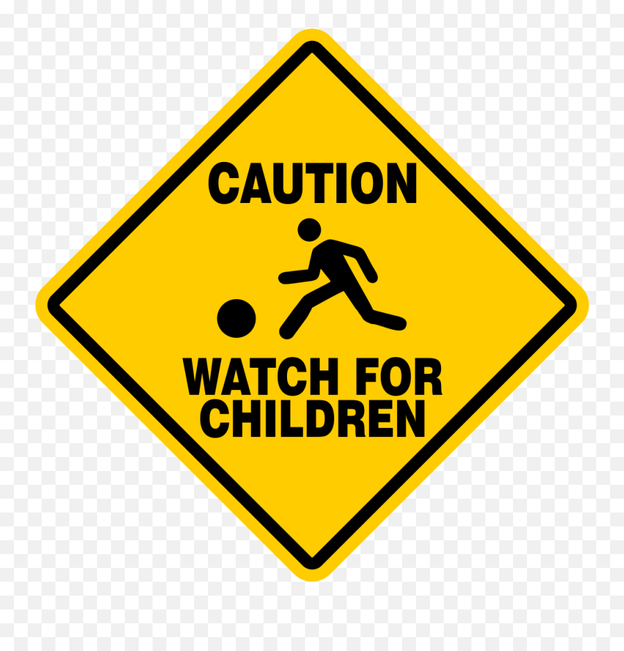 Caution Watch For Children Sign Signs Slow Playing - Construction Caution Signs Png,Modern Wood Twitter Icon 24x24 Png