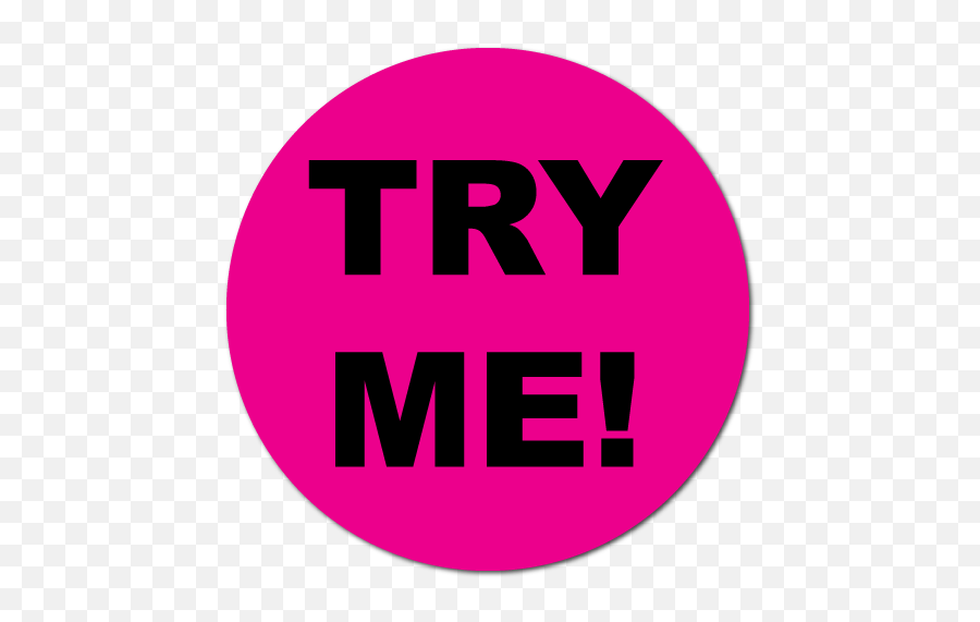 Try Me Fluorescent Pink Circle Stickers - Circle Png,Pink Circle Png