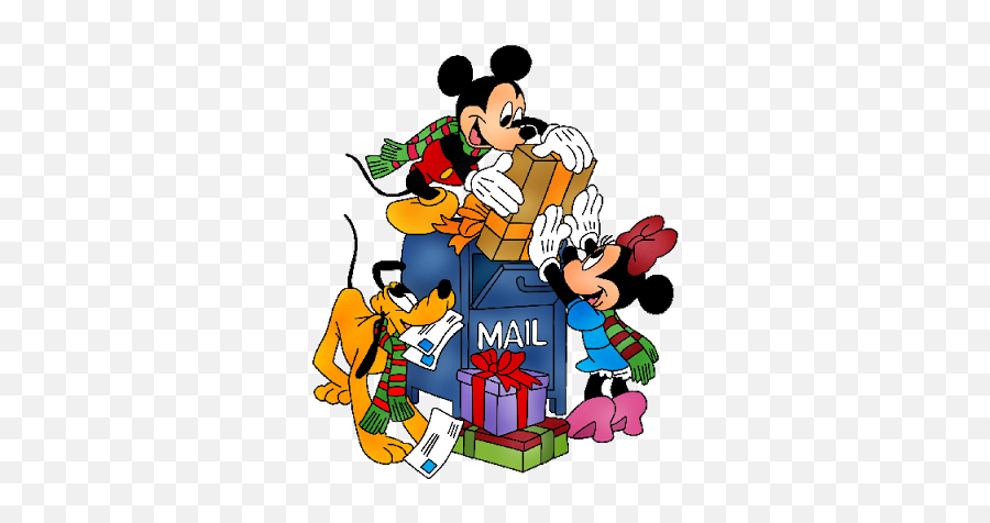 Disney Xmas - Christmas Pictures Disney Character Art Mickey And Minnie Christmas Mailbox Png,Disney Mickey Mouse Icon Serving Set