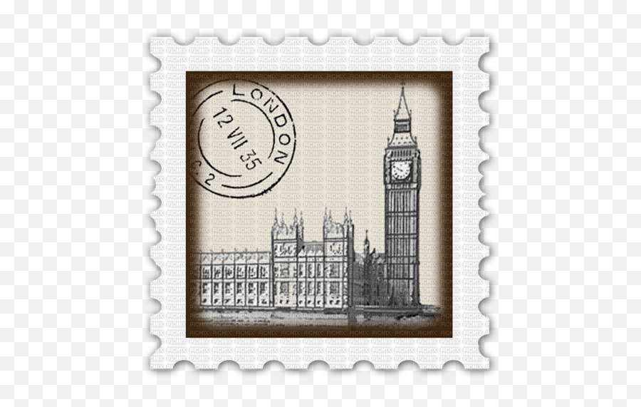 Post Stamp Bb2 London Postage Bigben - Picmix London Postcard Stamp Png,Clock Tower Icon