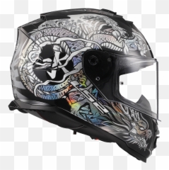 Warrior - KROME SILVER BLACK Assault LS2 USA Motorcycle Helmet png