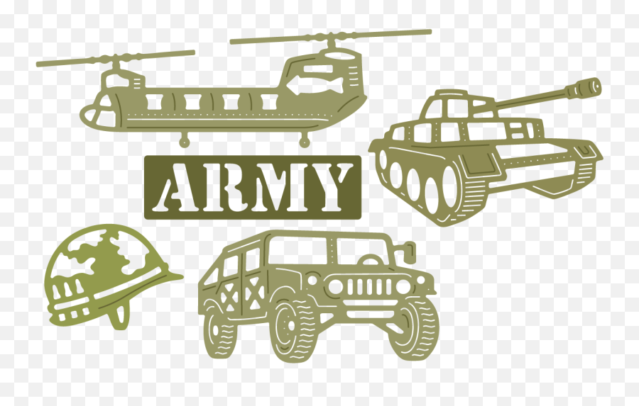 Army Set Of 5 - B513 Design Army Military Graphics Army Language Png,Humvee Icon