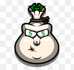 Money Bag Cartoon Characters Png - Transparent