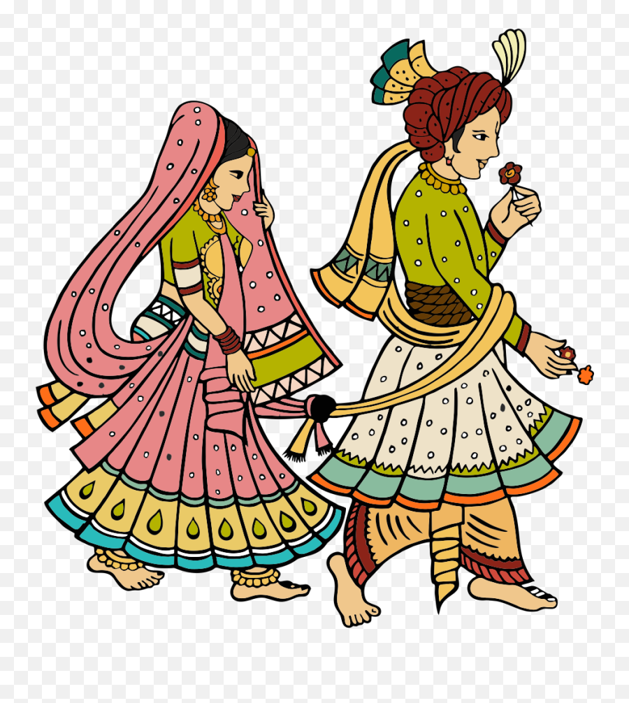 Indian Clipart Sangeet 3100014 Free - Indian Indian Marriage Couple Clipart Png,Marriage Png