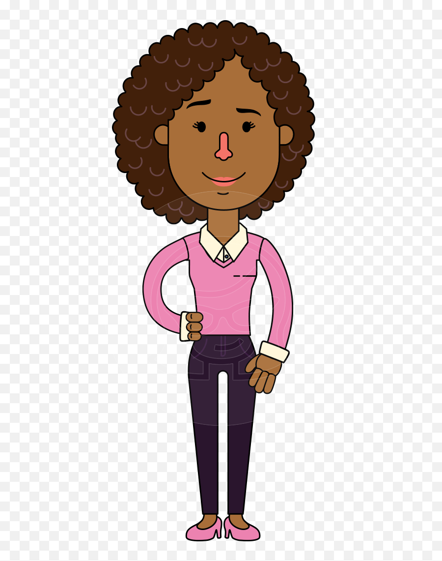 Minimalistic African American Girl Vector Character Design - Portable Network Graphics Png,American Girl Png