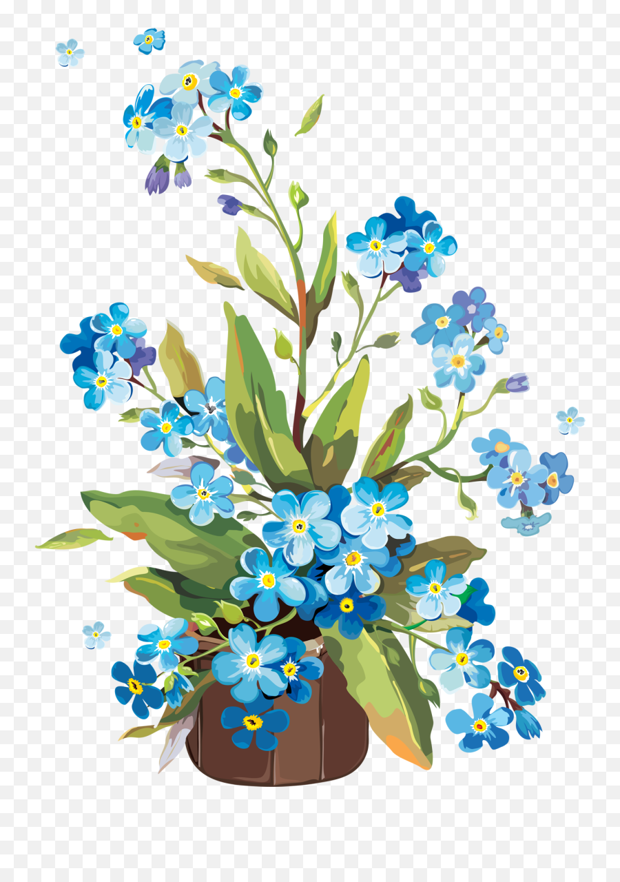 White Library Forget Me Not Flowers - Painting Flowers With Gouache Png,Forget Me Not Png