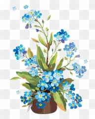 White Library Forget Me Not Flowers - Painting Flowers With Gouache Png,Forget Me Not Png