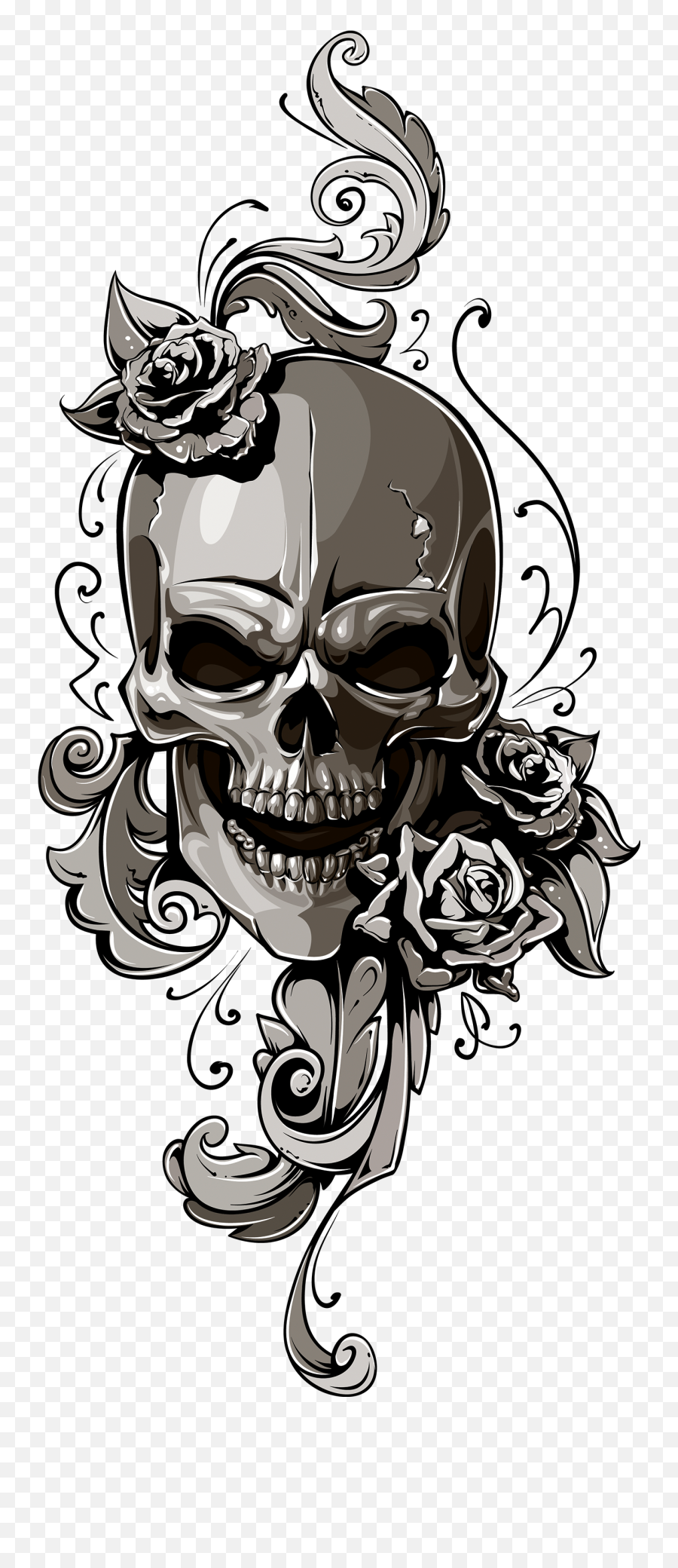 Download School Old Skull - Old School Skull Design Png,Skull Tattoo Png