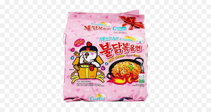 Carbo Hot Chicken Flavor Ramen 45oz130g 5 Packs - Ramen Samyang Carbonara Png,Ramen Png
