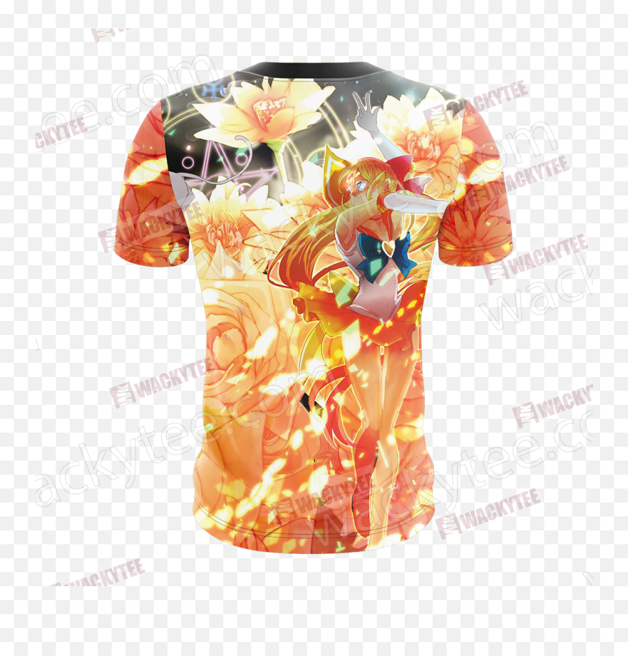 Sailor Moon Venus Unisex 3d T - Shirt Wackytee Sailor Venus Flower Png,Sailor Venus Png