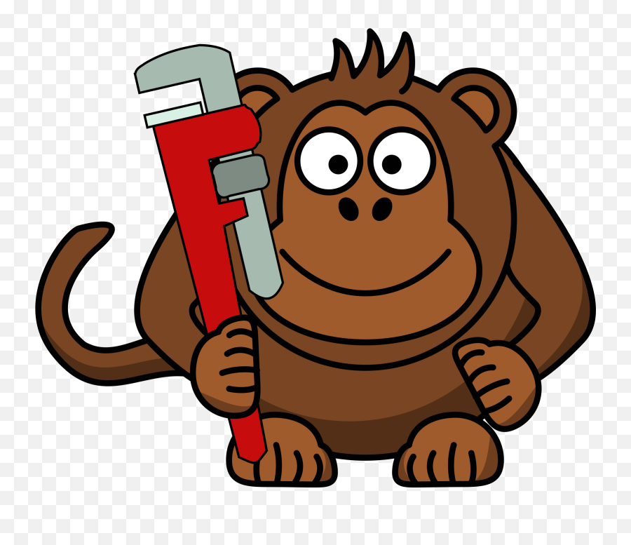 Plumber Cartoon Monkey - Monkey With A Monkey Wrench Png,Monkey Transparent Background