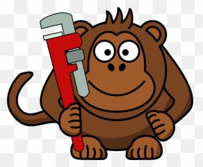 Plumber Cartoon Monkey - With A Wrench png