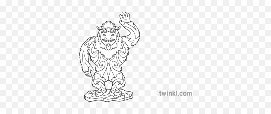 Yeti Mindfulness Colouring Mythical Creature Bigfoot Ice - Dibujo De Paloma Mensajera Png,Bigfoot Transparent