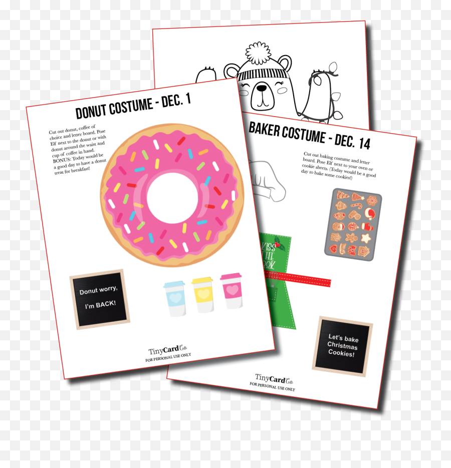 Tiny Card Co - Elf On The Shelf Donut Printable Png,Elf On The Shelf Logo