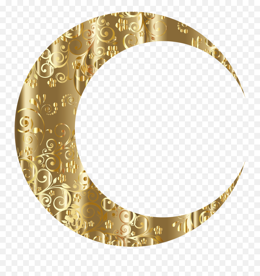 Download Gold Floral Crescent Moon Mark Ii Icons Png - Gold Crescent Moon Gold Transparent,Crescent Moon Png Transparent