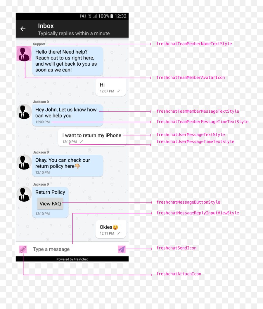 Freshchat - Android Sdk Themes And Customizations Freshchat Vertical Png,Icon In Textview Android